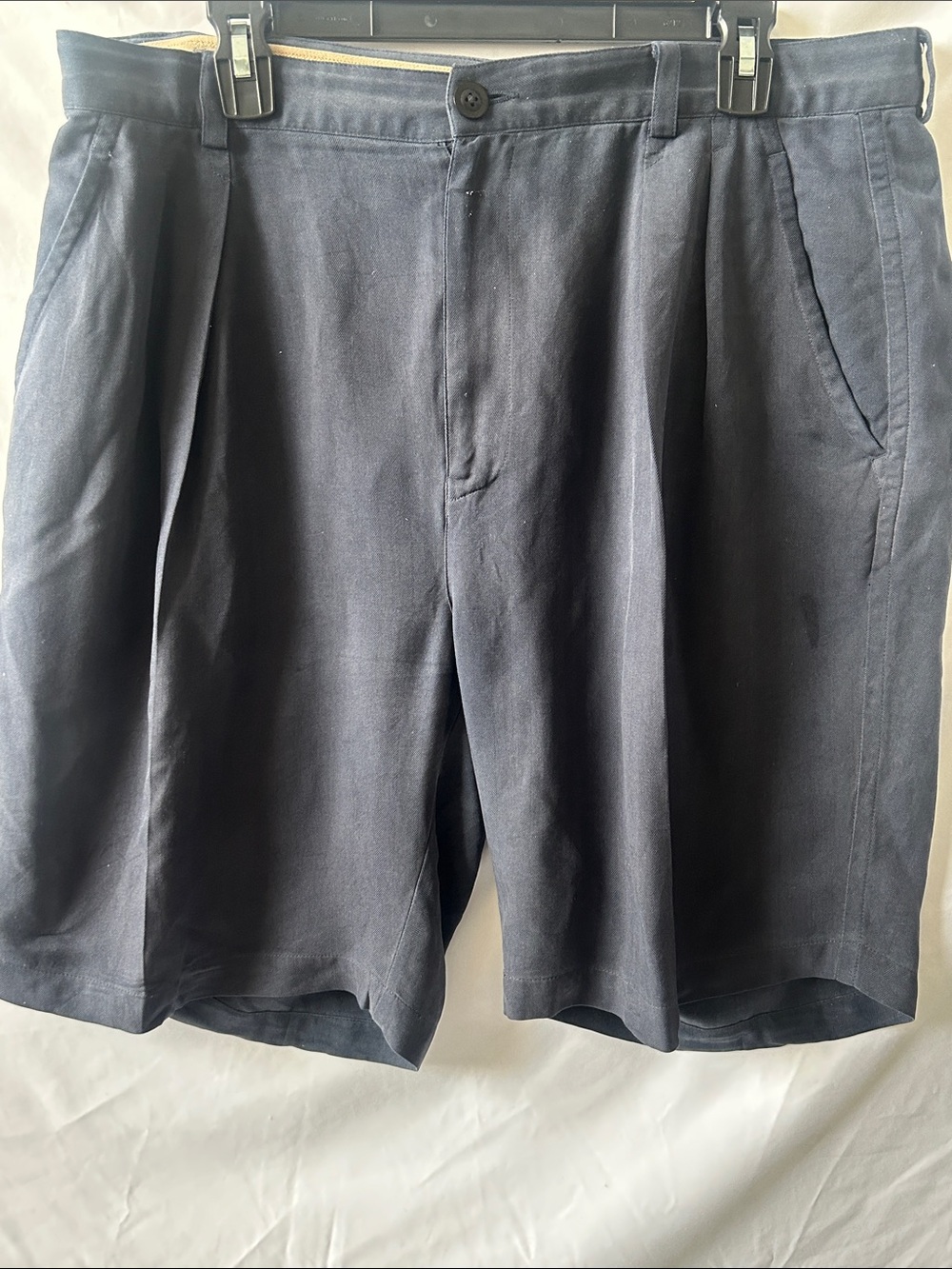 Tommy Bahama Navy Flat-Front Cotton Shorts